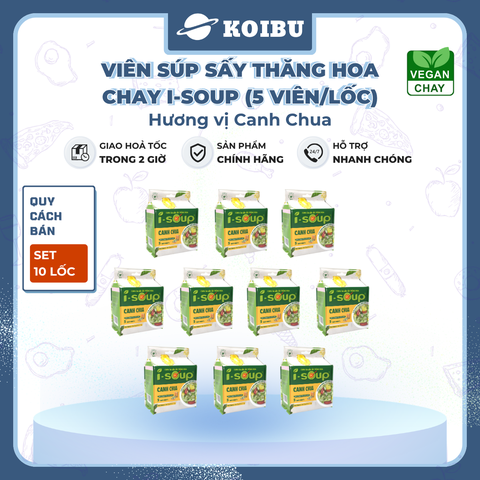 NFC - Viên súp sấy thăng hoa I-Soup hương vị Canh chua chay, Canh chua I-Soup, Canh ăn liền I Soup - 50g/lốc - 00725