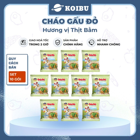 ASIAFOODS - Cháo Gấu Đỏ hương vị Thịt bằm, Cháo Thịt bằm Gấu Đỏ, Cháo gói ăn liền Gấu Đỏ vị Thịt bằm - 50g/gói - 00339