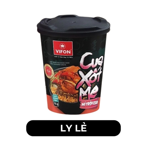 VIFON - Mì ly trộn khô Vifon vị Cua sốt me, mì ly Vifon cua sốt me, mì ly trộn Vifon ăn liền - 75g/ly - 00235