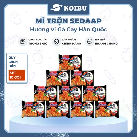 SEDAAP - Mì trộn Sedaap hương vị Gà cay Hàn Quốc, Mì Sedaap mì trộn Gà cay Hàn Quốc Sedaap ăn liền - 87g/gói - 00282