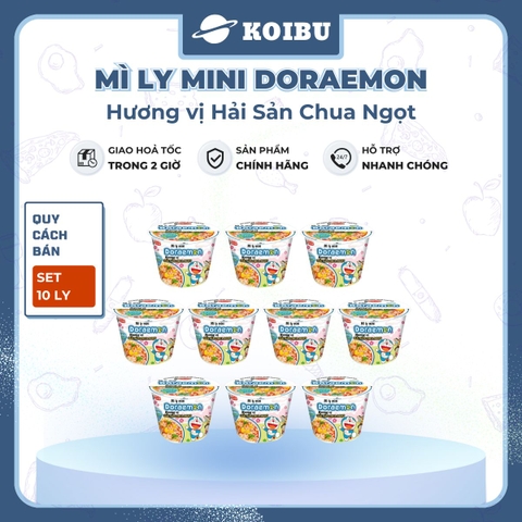 ACECOOK - Mì ly mini Doraemon hương vị Hải Sản Chua Ngọt, Mì ly hải sản chua ngọt Doraemon Mini, Mì Doraemon ly - 53g/ly - 00022