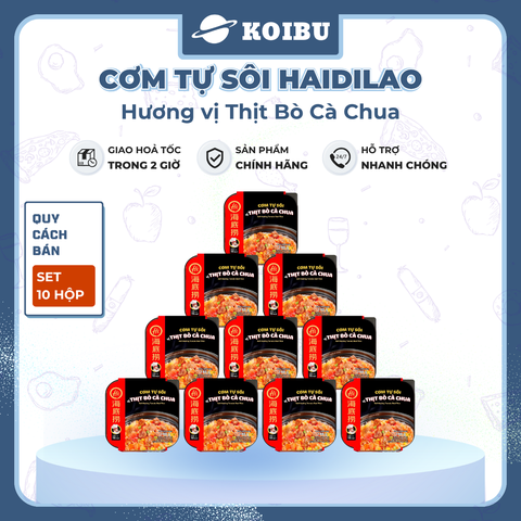 YIHAI - Cơm tự sôi Haidilao hương vị Bò cà chua, Cơm tự sôi Hadilao bò cà chua - 180g/hộp - 00837