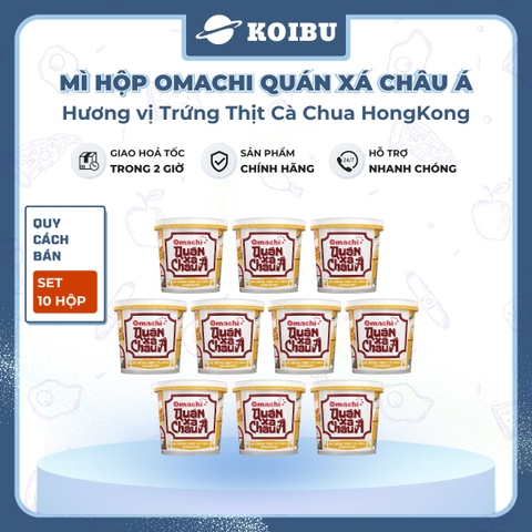 MASAN - Mì hộp Omachi quán xá châu Á hương vị Trứng thịt cà chua HongKong, Hộp đồ ăn quán xá châu Á - 107g/hộp - 00807