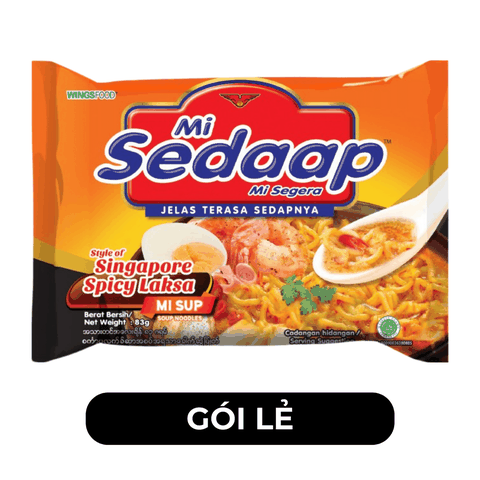 SEDAAP - Mì nước Sedaap hương vị sốt cay Laksa Singapore, Sedaap vị sốt cay Laksa Singapore, Mì vị sốt cay Laksa Singapore Sedaap, Mì nước Sedaap vị Laksa Singapore, Mì nước vị Laksa Singapore Sedaap, Mì nước cay Sedaap - 83g/gói - 00489