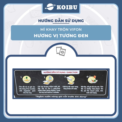 VIFON - Mì khay trộn Vifon hương vị Tương đen (có gói xốt Tương đen), Mì xào tương đen Vifon khay - 90g/khay - 00240