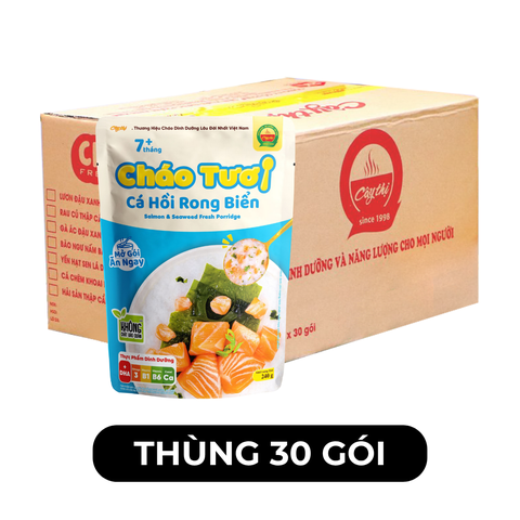 CÂY THỊ - Cháo tươi Cây Thị hương vị Cá hồi rong biển, Cháo tươi cá hồi rong biển Cây Thị ăn liền - 240g/gói -  00745