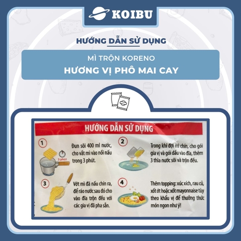 PALDO - Mì trộn Koreno hương vị Phô mai cay, Koreno Mì trộn Phô mai cay Koreno, Mì Koreno Hàn Quốc (73g/gói) - 00838