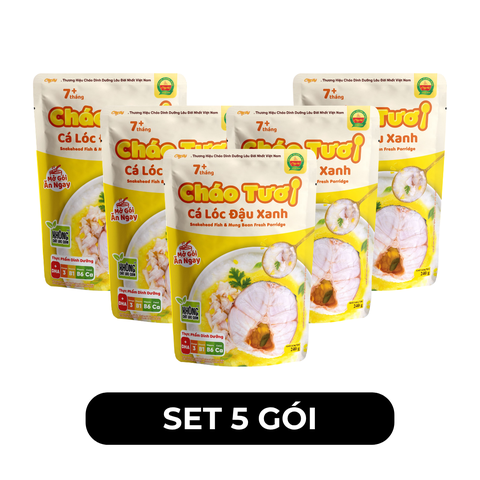 CÂY THỊ - Cháo tươi Cây Thị hương vị Cá lóc đậu xanh, Cháo tươi cá lóc đậu xanh Cây Thị ăn liền - 240g/gói - 00744