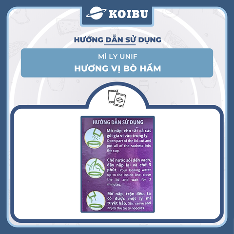 UNI-PRESIDENT - Mì Unif ly hương vị Bò Hầm, Dzai Dzai mì ly bò hầm, Mì bò hầm ly Unif - 62g/ly - 00486