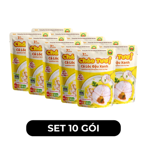 CÂY THỊ - Cháo tươi Cây Thị hương vị Cá lóc đậu xanh, Cháo tươi cá lóc đậu xanh Cây Thị ăn liền - 240g/gói - 00744