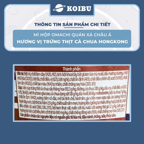 MASAN - Mì hộp Omachi quán xá châu Á hương vị Trứng thịt cà chua HongKong, Hộp đồ ăn quán xá châu Á - 107g/hộp - 00807