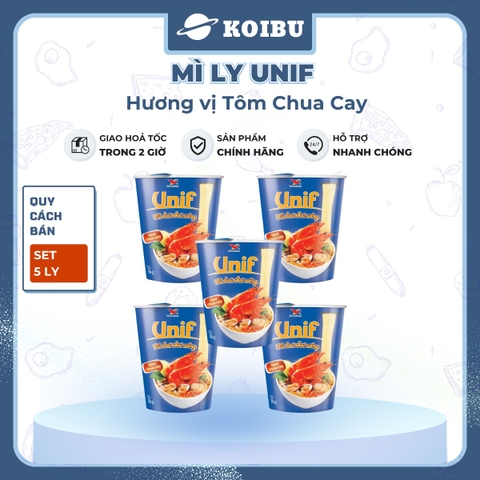 UNI-PRESIDENT - Mì Unif ly hương vị Tôm Chua Cay, Mì ly tôm chua cay, Dzai Dzai ly tôm chua cay - 62g/ly - 00464