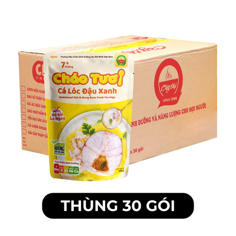 CÂY THỊ - Cháo tươi Cây Thị hương vị Cá lóc đậu xanh, Cháo tươi cá lóc đậu xanh Cây Thị ăn liền - 240g/gói - 00744