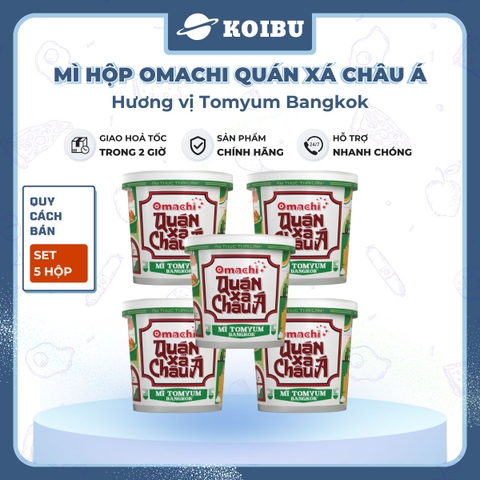 MASAN - Mì hộp Omachi quán xá châu Á hương vị Tomyum Bangkok, Hộp đồ ăn Omachi quán xá châu Á - 96g/gói - 00810