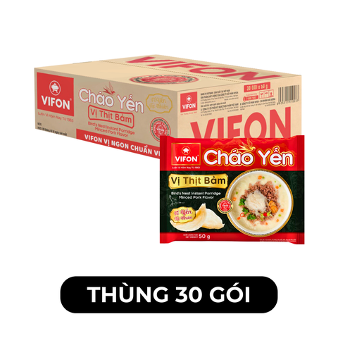 VIFON - Cháo yến Vifon hương vị Thịt bằm, cháo yến Vifon thịt bằm, Cháo tổ yến thịt bằm Vifon - 50g/gói - 00152