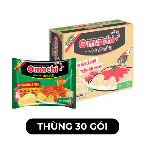 MASAN - Mì trộn Omachi gói trộn hương vị xốt Spaghetti, Omachi Mì gói trộn hương vị Spaghetti -  90g/gói - 00118