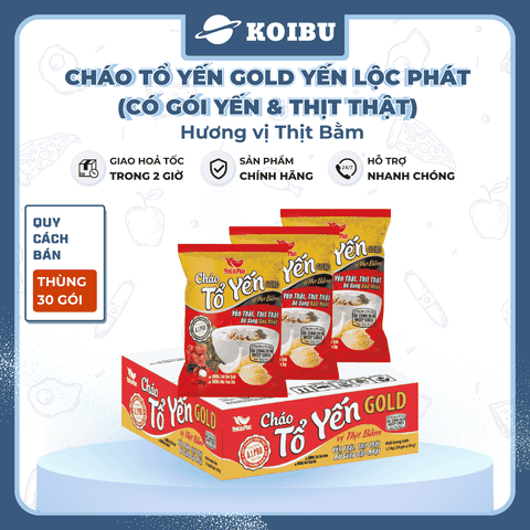 YẾN LỘC PHÁT - Cháo tổ yến Gold Yến Lộc Phát hương vị Thịt bằm, Cháo tổ yến thịt bằm Yến Lộc Phát - 50g/gói - 00825
