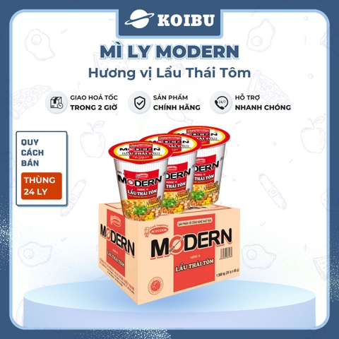 ACECOOK - ACECOOK - Mì ly Modern hương vị Lẩu thái tôm, Mì ly lẩu thái tôm Modern ăn liền, Mì Modern ly ăn liền - 65g/ly - 00011