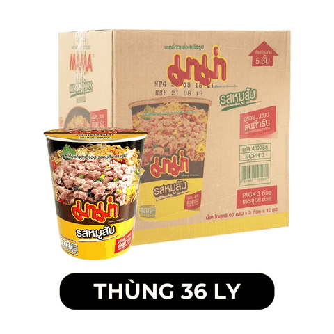 MAMA - Mì Mama ly hương vị Thịt Heo Bằm - Mì ly Thịt Heo Bằm ăn liền, Mì ly Thái Lan thịt heo bằm - 60g/ly - 00264