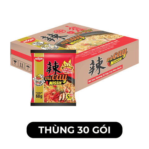 NISSIN - Mì cay Nissin Súp cay Hàn Quốc, Mì Súp cay Hàn Quốc Nissin, Mì Nissin Súp cay Hàn Quốc - 68g/gói - 00367