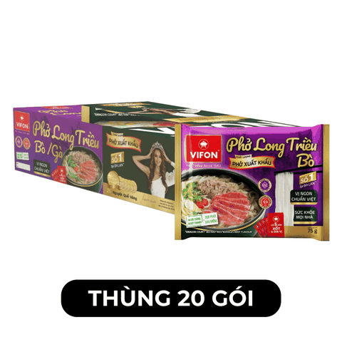 VIFON - Phở Long Triều hương vị Bò - Phở bò Long Triều, Phở bò gói xuất khẩu - 75g/gói - 00508