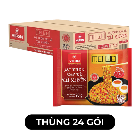 VIFON - Mì trộn Mei Wei hương vị cay tê Tứ Xuyên, mì trộn Mei Wei ăn liền, mì trộn MeiWei, mì trộn Vifon - 90g/gói - 00227