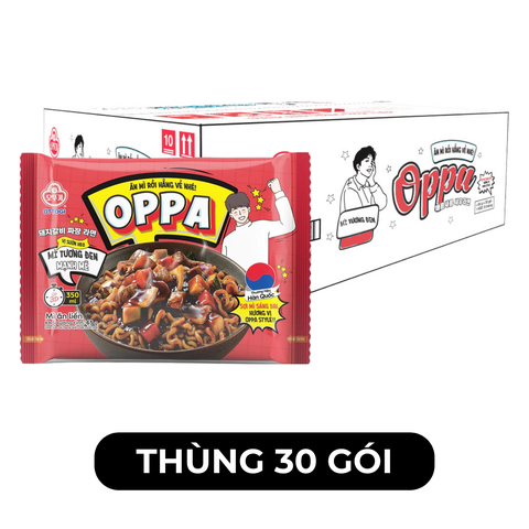 OTOKI - Mì tương đen Oppa hương vị Sườn heo, Mì Oppa tương đen sườn heo, Mì tương đen sườn heo Oppa - 65g/gói - 00246
