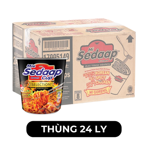 SEDAAP - Mì trộn Sedaap ly vị gà cay Hàn Quốc (ly đen), Mì Sedaap ly trộn gà cay Hàn Quốc, Mì ly trộn Sedaap gà cay Hàn Quốc, Mì xào Sedaap gà cay Hàn Quốc - 81g/ly - 00287