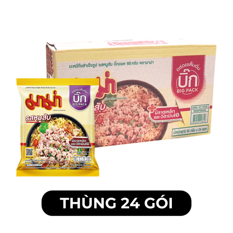 MAMA - Mì MAMA gói lớn 95g vị Thịt heo bằm/ MaMa gói lớn vị Thịt heo/ Mì Thái Lan MaMa gói vị Thịt 95g/ Mì Thailand MaMa 95g vị Thịt heo bằm/ Mì Ăn Liền Thái Lan gói lớn - Mie Mama lớn 95g/ Mì nước Mama ThaiLand - 95g/gói - 00269
