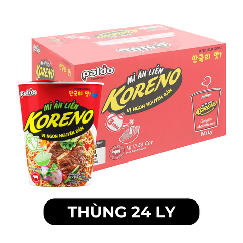 PALDO - Mì ly Koreno vị Bò cay, Mì ly Bò cay Koreno Hàn Quốc, Koreno mì ly bò cay - 65g/ly - 00186