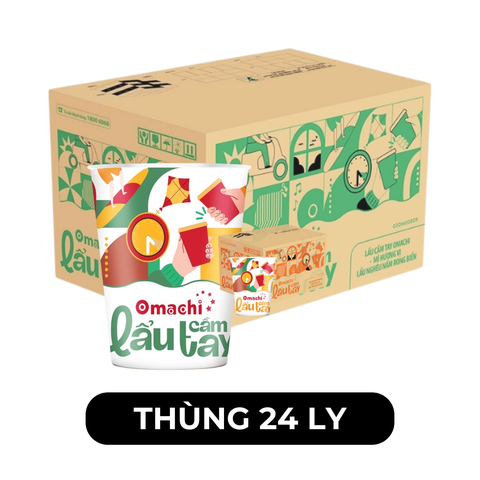 MASAN - Mì ly Omachi lẩu cầm tay hương vị Nghêu nấm rong biển, Mì Nghêu nấm rong biển ly Omachi - 71g/ly - 00082