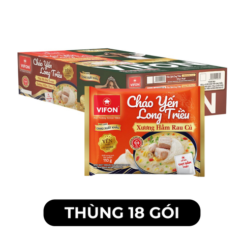 VIFON - Cháo yến Long Triều (có thịt thật) hương vị Xương hầm rau củ, Cháo yến Vifon xương hầm - 110g/gói - 00250