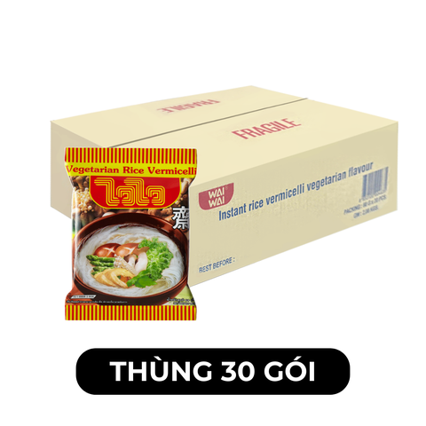 WAIWAI - Bún gạo WaiWai chay - Bún Wai Wai hương vị bún gạo chay - Bún gạo ăn liền WaiWai chay - 60g/gói - 00279