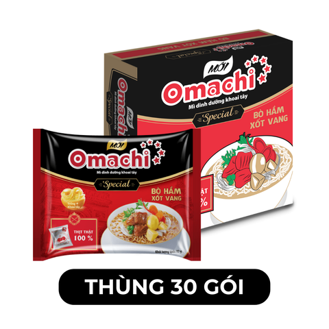 MASAN - Mì khoai tây Omachi Special Bò hầm xốt vang, mì Omachi Bò hầm sốt vang, mì ăn liền Omachi - 92g/gói - 00119