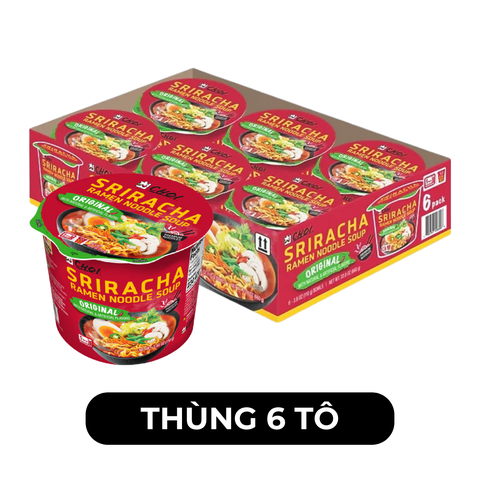 CHOI - OTTOGI - Mì tô Choi Sriracha hương vị Cay truyền thống, Mì cay truyền thống Siracha tô, Mì tô Sriracha - 110g/tô - 00549