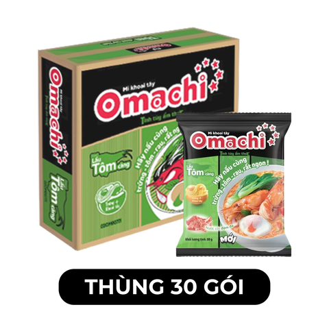MASAN - Mì khoai tây Omachi hương vị Lẩu Tôm Càng, Mì Omachi lẩu tôm càng gói, Mì Omachi ăn liền - 80g/gói - 00116