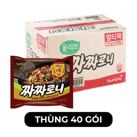 SAMYANG FOOD - Mì trộn Samyang Chacharoni hương vị Tương tàu, Mì tương tàu dầu olive Samyang Chacharoni - 140g/gói - 00429