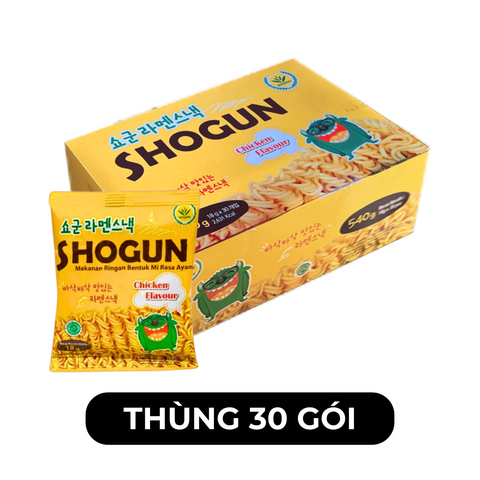RUSINDO - Snack mì Shogun hương vị Gà, Snack mì tôm trẻ em Shogun ăn liền, Mì ăn liền Shogun Hàn Quốc - 18g/gói - 00689