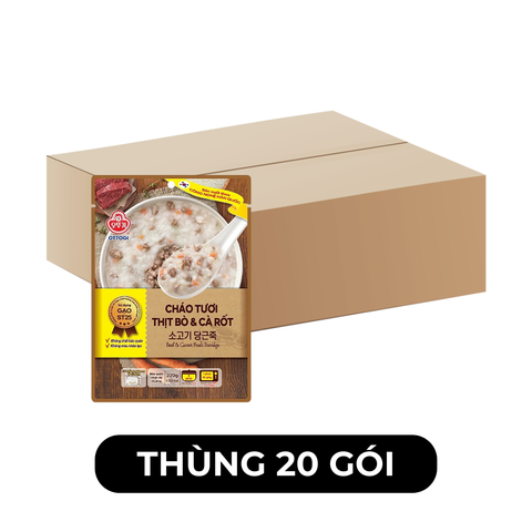 OTOKI - Cháo tươi Ottogi hương vị Thịt bò & cà rốt, Cháo tươi thịt bò và cà rốt Ottogi ăn liền - 220g/gói - 00699