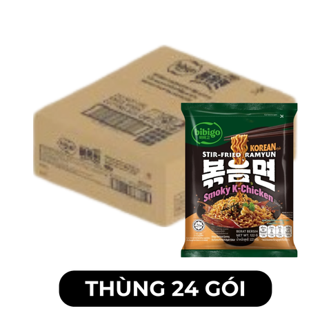 CJ FOODS - Mì xào Bibigo hương vị Gà-K xông khói, Mì xào Gà xông khói Bibigo Hàn Quốc ăn liền - 122g/gói - 00696