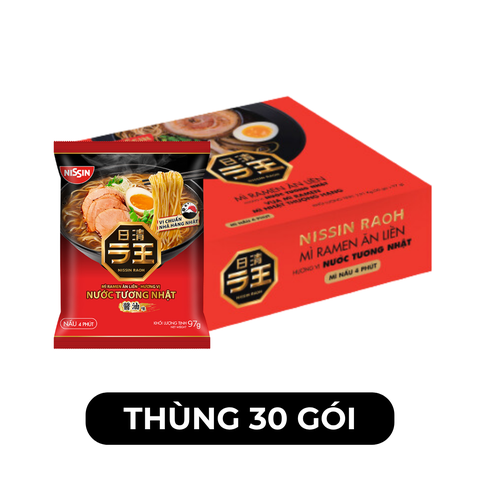 NISSIN - Mì ăn liền Nissin Raoh Ramen vị Nước tương Nhật, Mì Ramen Nissin vị Nước tương Nhật, Mì ăn liền Nissin Raoh vị Nước tương Nhật - 97g/gói - 00377