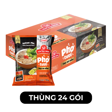 LC FOODS - Phở tươi Yến Đại Nam hương vị Thịt bò hầm, Phở tươi thịt bò hầm Yến Đại Nam, Phở bò LC Foods  - 90g/ gói - 00672