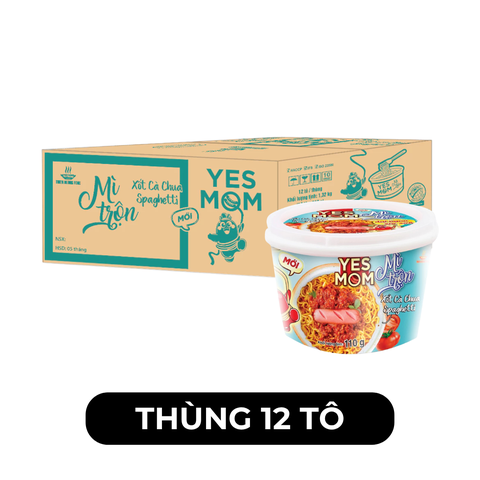 THIEN HUONG FOOD - Mì tô trộn Yes Mom hương vị Xốt cà chua Spaghetti, Mì Spaghetti xốt cà chua ăn liền - 110g/tô - 00584