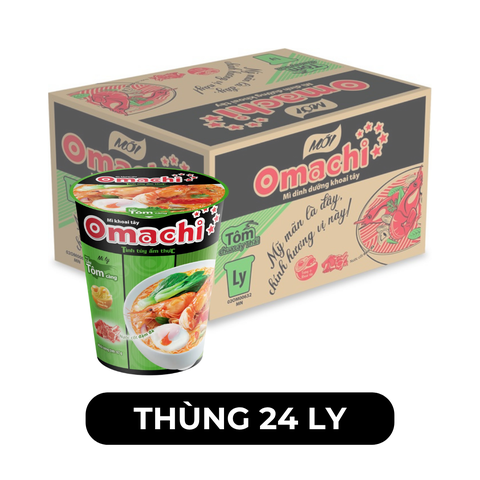 MASAN - Mì ly OMACHI KHÔNG THỊT vị Tôm Chua Cay  - Mì ly ăn liền không thịt Omachi, Mì ly khoai tây Omachi, Mì ly healthy không chiên Omachi - 66g/ly - 00110