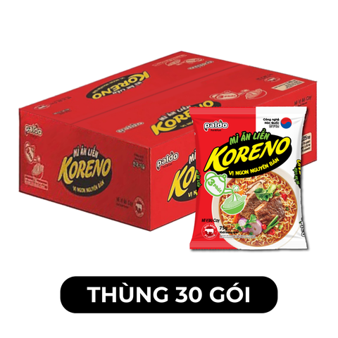 PALDO - Mì Koreno hương vị Bò cay, Mì bò cay Koreno, Mì Koreno úp 3 phút, Mì Koreno gói, Mì Hàn Quốc - 75g/gói - 00387