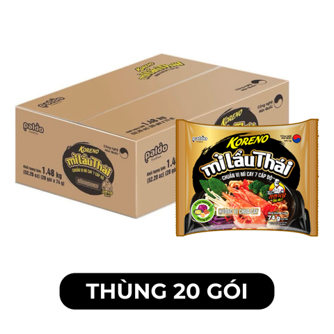PALDO - Mì lẩu Thái Koreno hương vị chua cay, Mì Koreno Hàn Quốc, Mì lẩu thái Hàn Quốc, Mì Hàn Quốc - 75g/gói - 00546