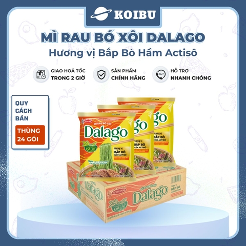ACECOOK - Mì rau bó xôi Dalago hương vị Bắp bò hầm Actiso, Mì Dalago bắp bò hầm Atiso, Mì rau củ - 84g/gói - 00016
