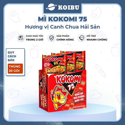 MASAN - Mì Kokomi 75 Canh chua hải sản, Kokomi 75 Mì canh chua hải sản Kokomi 75 gói ăn liền - 75g/gói - 00216