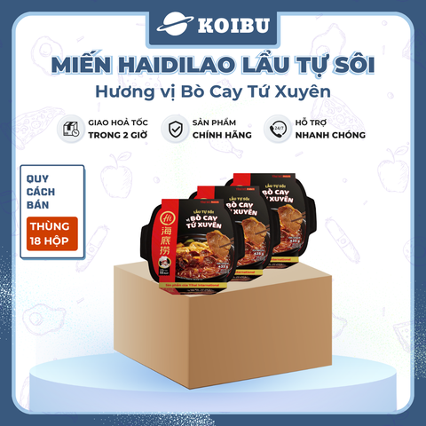 YIHAI - Lẩu tự sôi Haidilao hương vị Bò cay Tứ Xuyên, Hadilao Lẩu bò cay Tứ Xuyên Hadilao ăn liền - 435g/hộp - 00788
