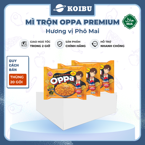 OTOKI - Mì trộn Oppa Premium hương vị phô mai, Oppa mì trộn phô mai Oppa Premium, Mì Oppa Hàn Quốc - 113g/gói - 00823